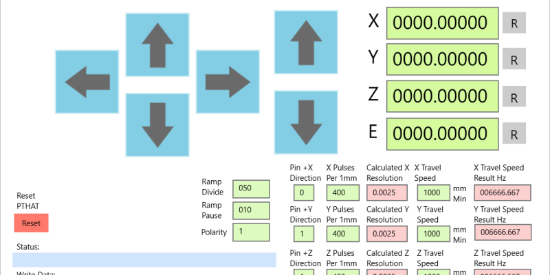 Pulse Train Hat CNC Jog Controller Example